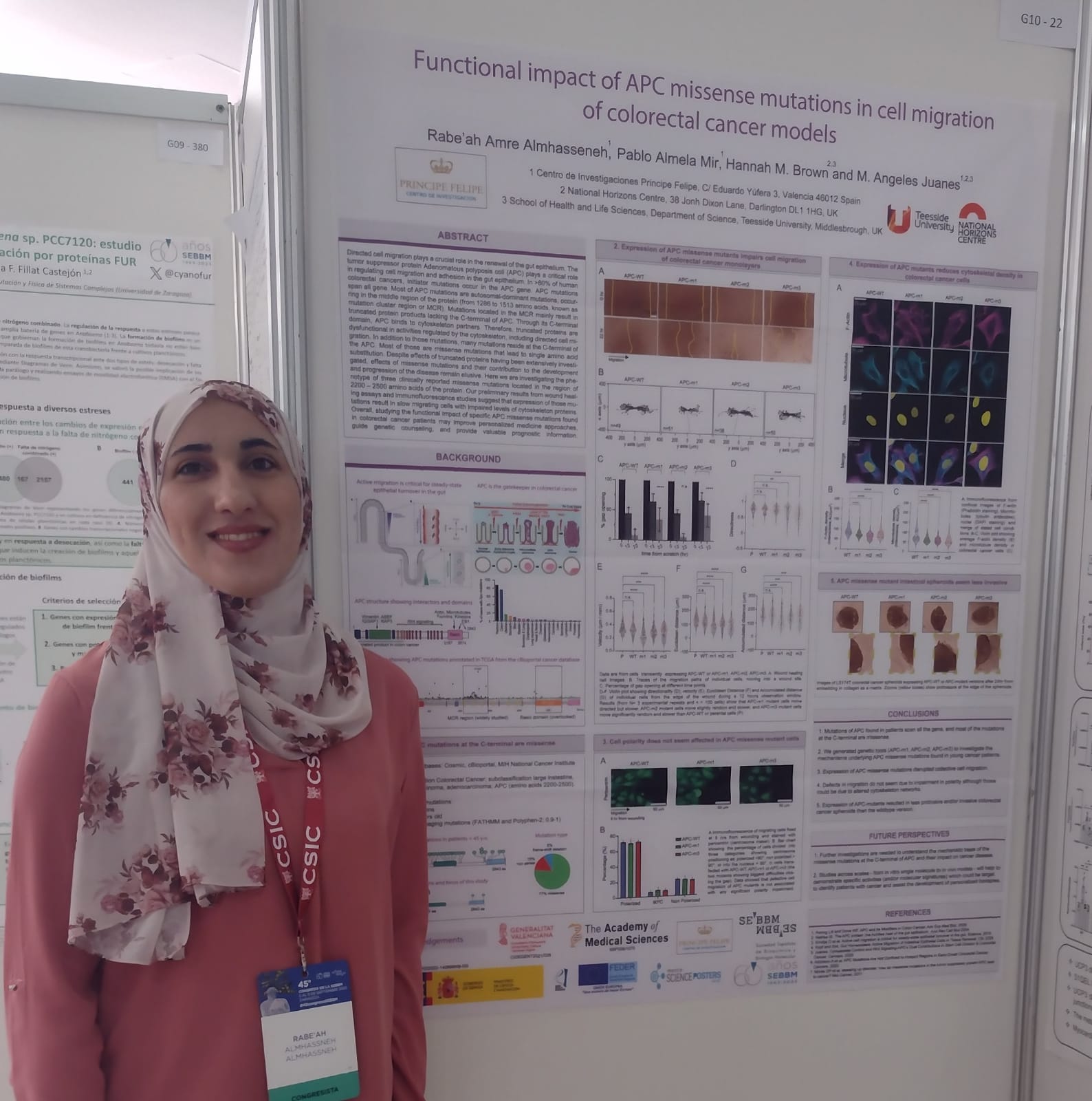 Rabe'ah Almhassneh presenting her poster at the SEBBM conference